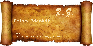 Raits Zdenkó névjegykártya